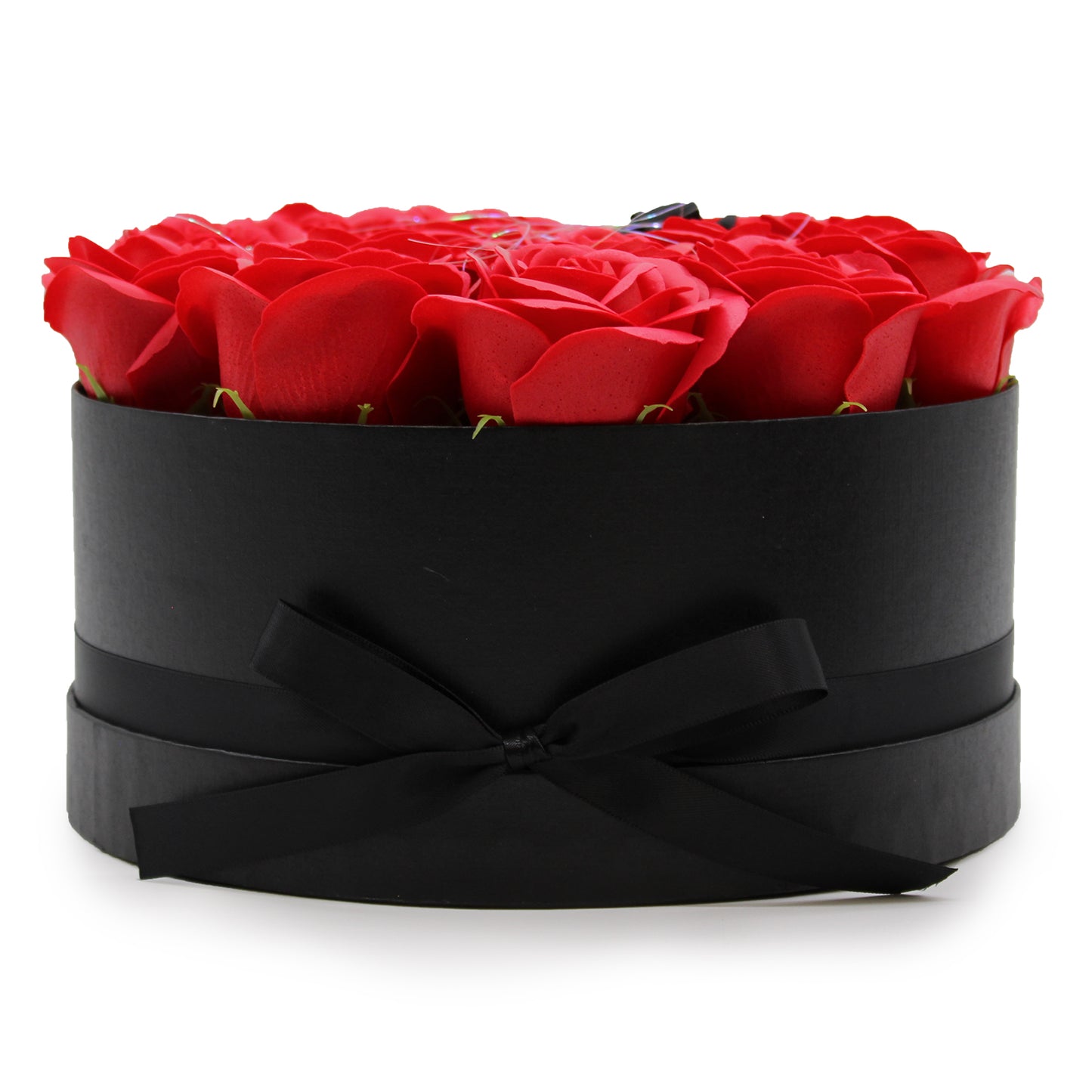 Coffret cadeau - Fleur de savon 14 roses rouges - Rond