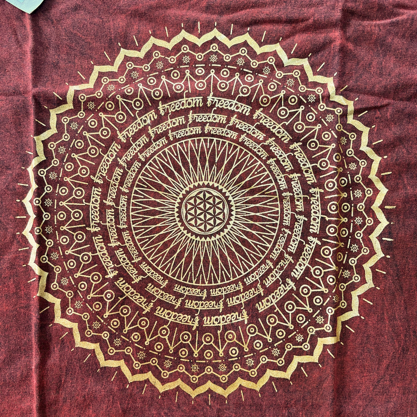 T-shirt sari nomade extra large - Mandala - Bordeaux