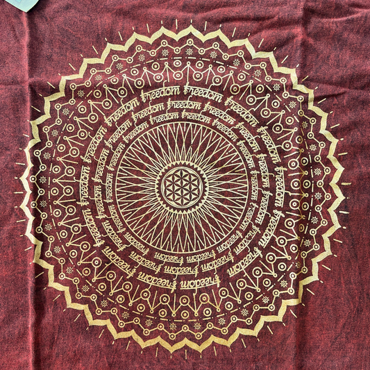 T-shirt sari nomade extra large - Mandala - Bordeaux