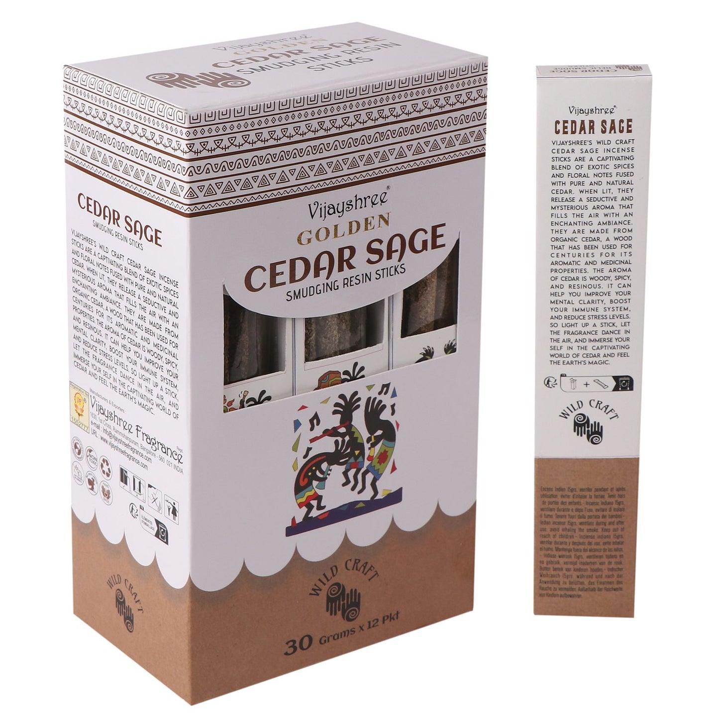 Bâtonnets de résine de maculage à la sauge et au cèdre doré 30 g (6 unités)