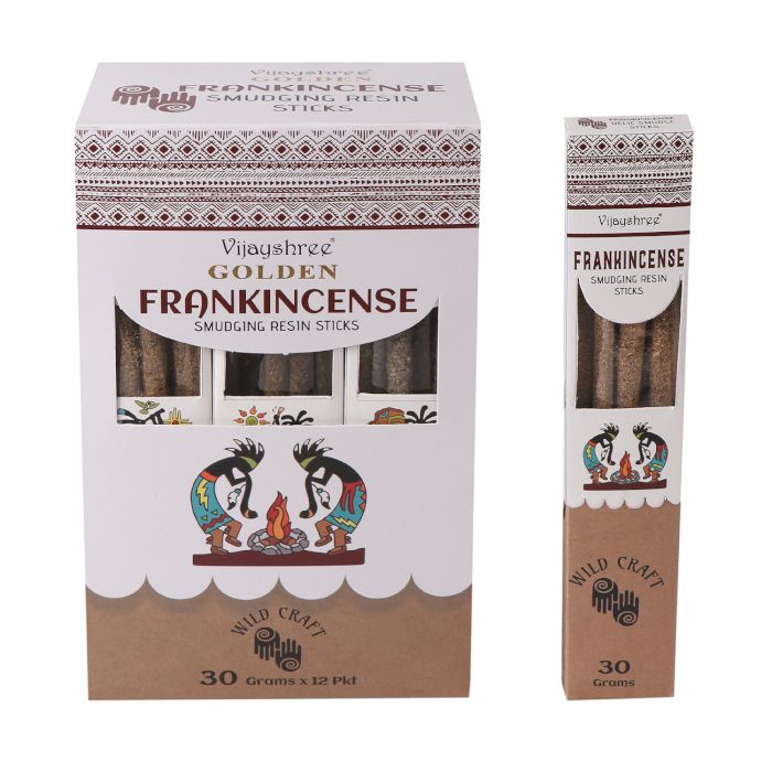 Bâtonnets d'encens dorés en résine pour maculage 30 g (6 unités)