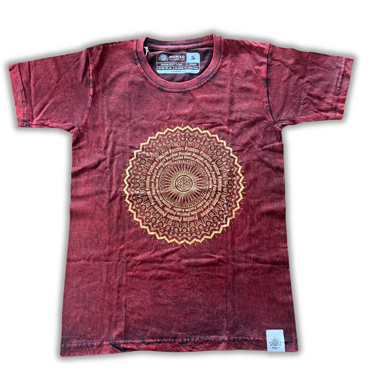 T-shirt sari nomade extra large - Mandala - Bordeaux