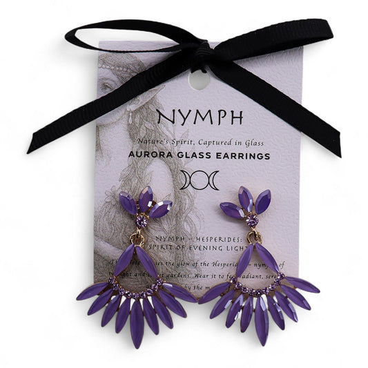 Lavanda - Cristal vintage - Caída larga - Pendientes