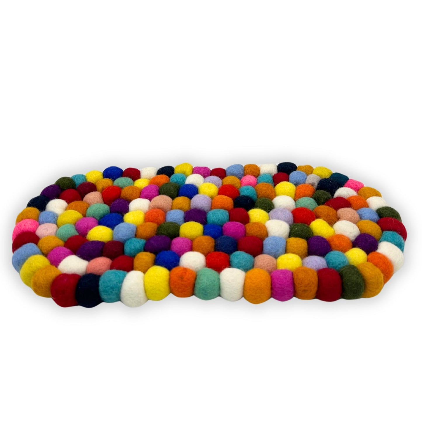 Tapis de table ovale en feutre multicolore - 38 x 18 cm