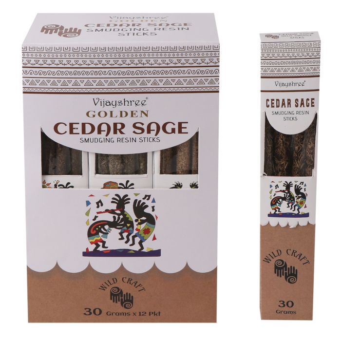 Bâtonnets de résine de maculage à la sauge et au cèdre doré 30 g (6 unités)