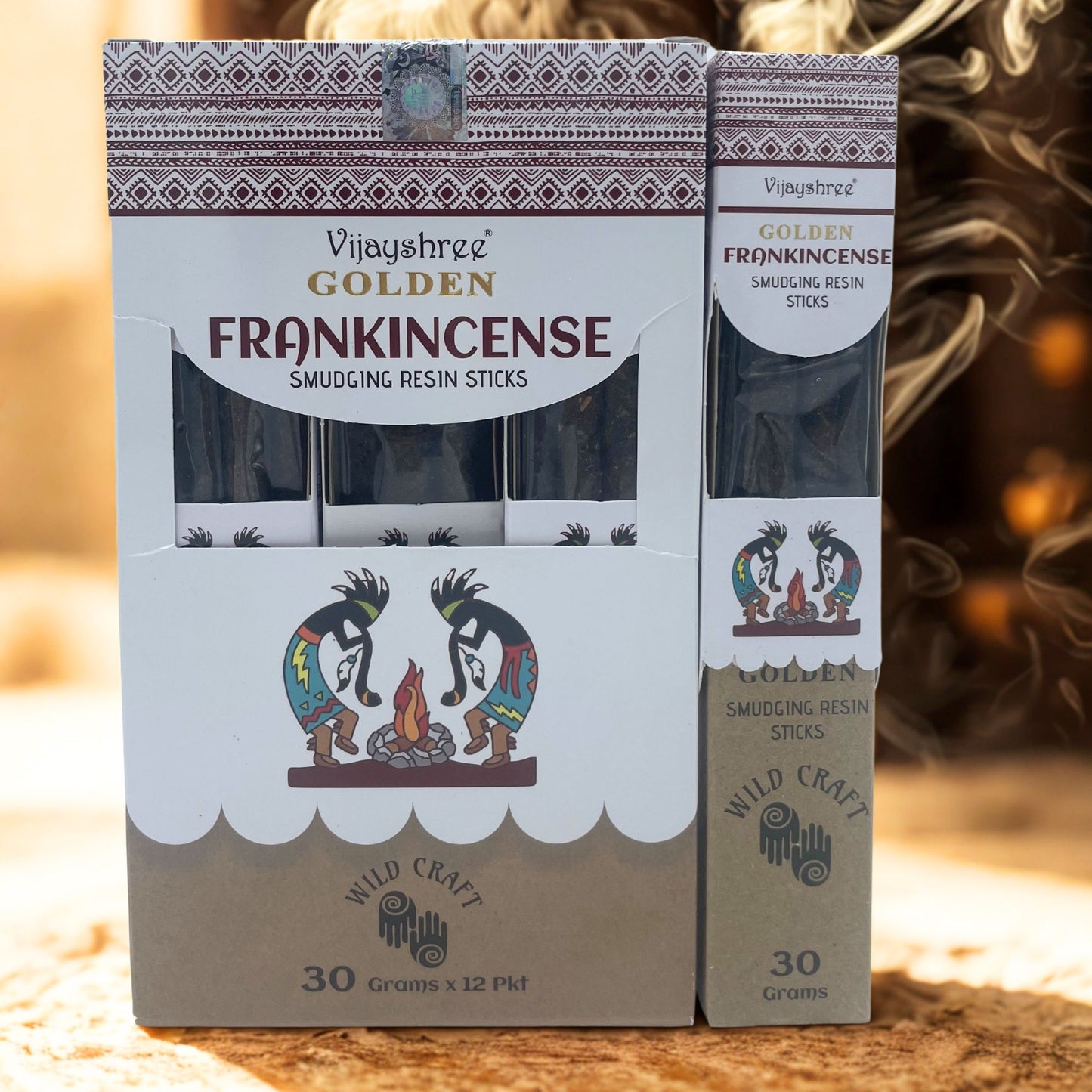 Bâtonnets d'encens dorés en résine pour maculage 30 g (6 unités)