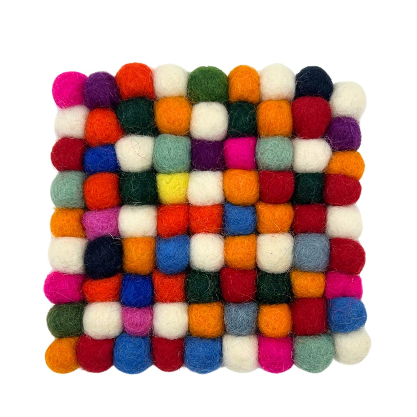 Dessous de verre carrés en feutre de 10 cm, multicolores gris (lot de 4)