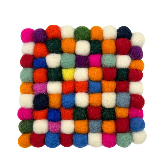 Dessous de verre carrés en feutre de 10 cm, multicolores gris (lot de 4)