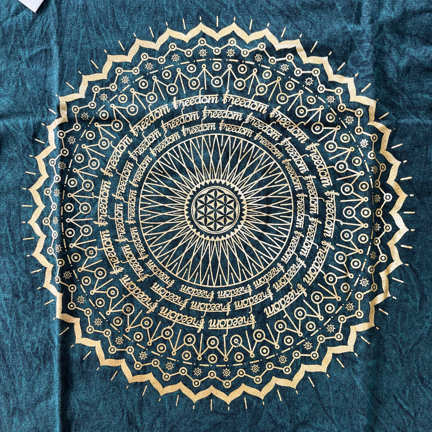 T-shirt sari nomade extra large - Mandala - Vert