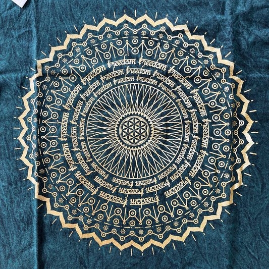 T-shirt sari nomade extra large - Mandala - Vert