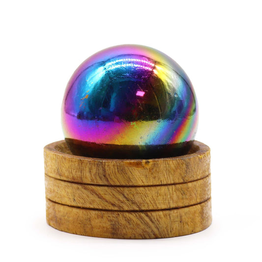 Sphère en cristal d'améthyste de 50 mm avec support