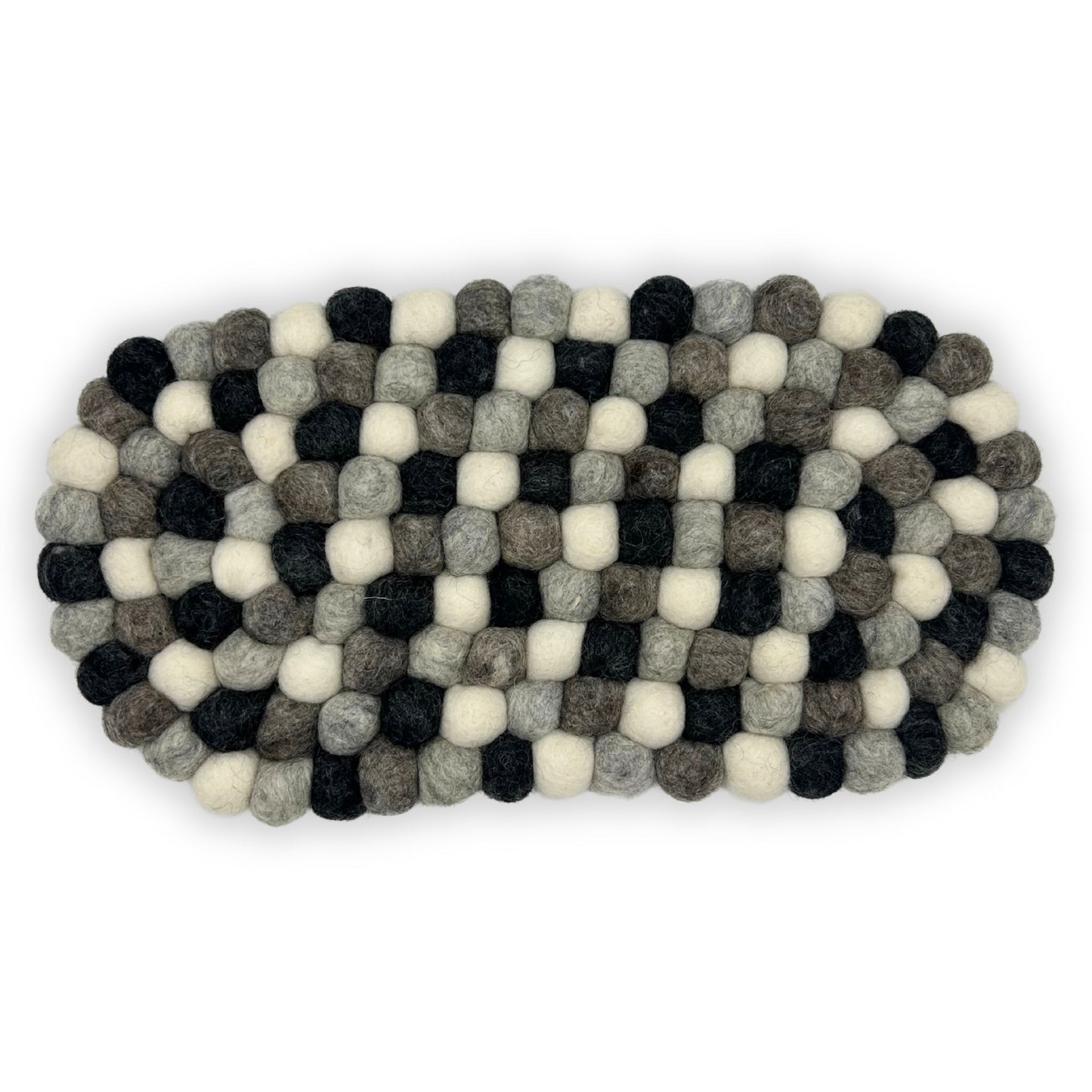 Tapis de table ovale en feutre - 38 x 18 cm, gris multicolore