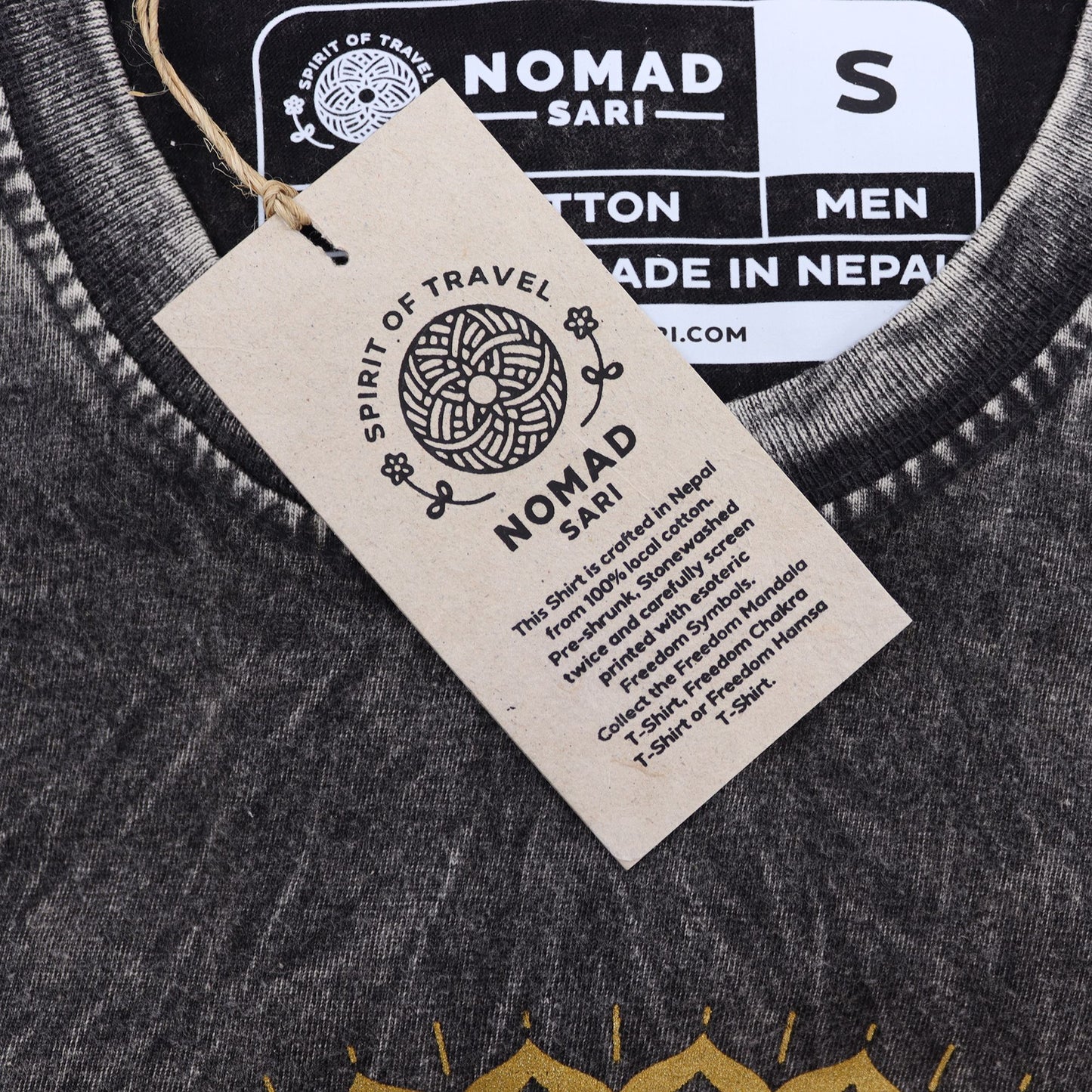 T-shirt Nomad Sari Small - Mandala - Gris foncé