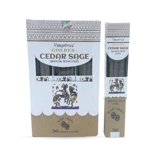 Bâtonnets de résine de maculage à la sauge et au cèdre doré 30 g (6 unités)