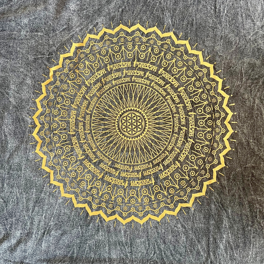T-shirt Nomad Sari Large - Mandala - Gris foncé