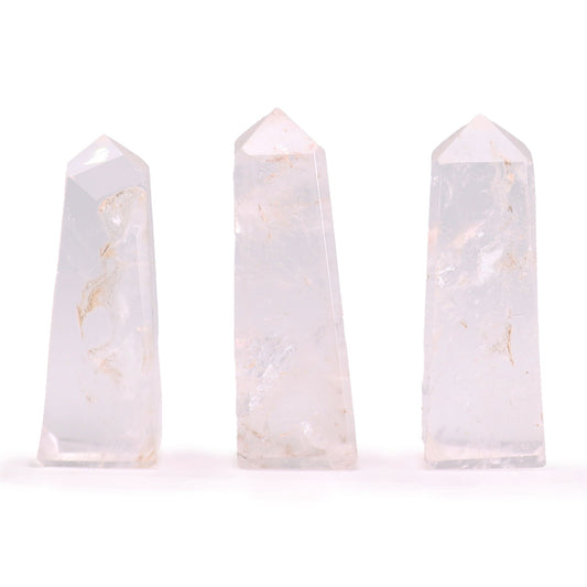 Obélisques de pierres précieuses d'environ 5 cm – Quartz clair
