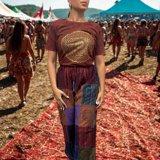 T-shirt oversize Nomad Sari - Chakra - Bordeaux