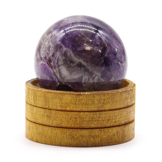 Sphère en cristal d'améthyste africaine de 50 mm avec support