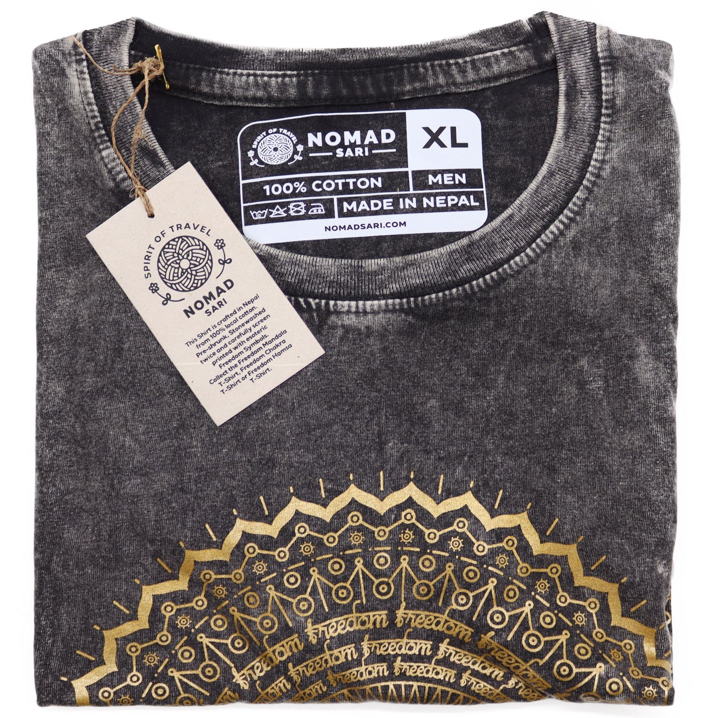 T-shirt Nomad Sari Small - Mandala - Gris foncé