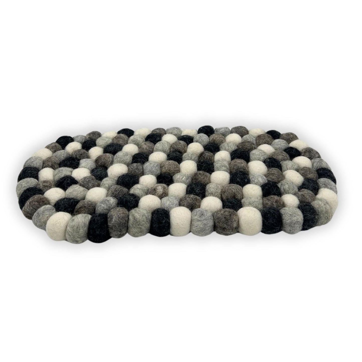 Tapis de table ovale en feutre - 38 x 18 cm, gris multicolore