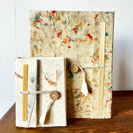 Mini carnet Lokta - Fleurs mélangées - 40 feuilles