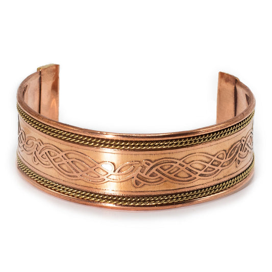 Bracelets en cuivre à large bande et décoration en laiton (assortis)