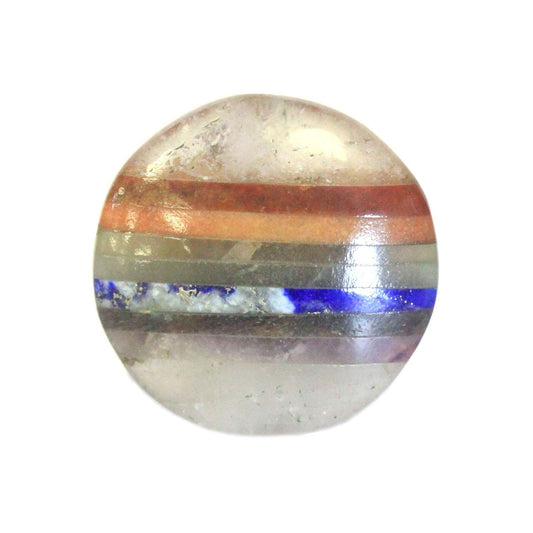 Pierre de paume en cristal avec chakras 45 mm