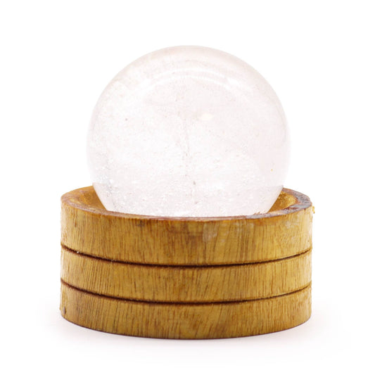 Sphère en cristal de quartz transparent de 50 mm avec support