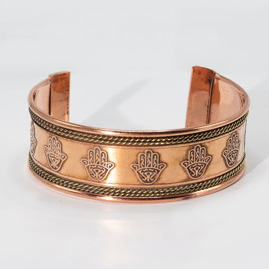 Bracelets en cuivre à large bande et décoration en laiton (assortis)