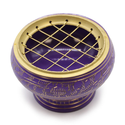 Grand bol d'encens au charbon de bois Chakra - Couronne