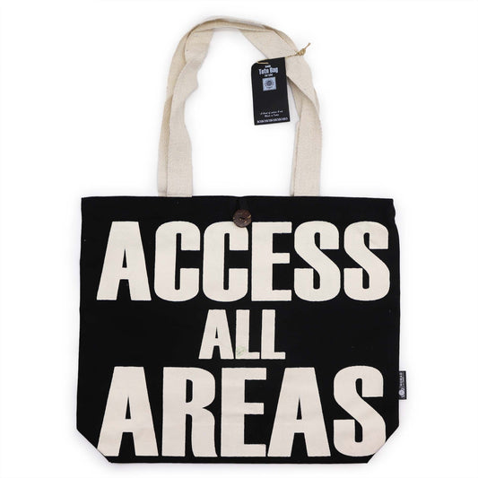 Sac basique emblématique - ACCÈS À TOUS LES ESPACES - Noir naturel 10 oz (36 x 43 x 10 cm)