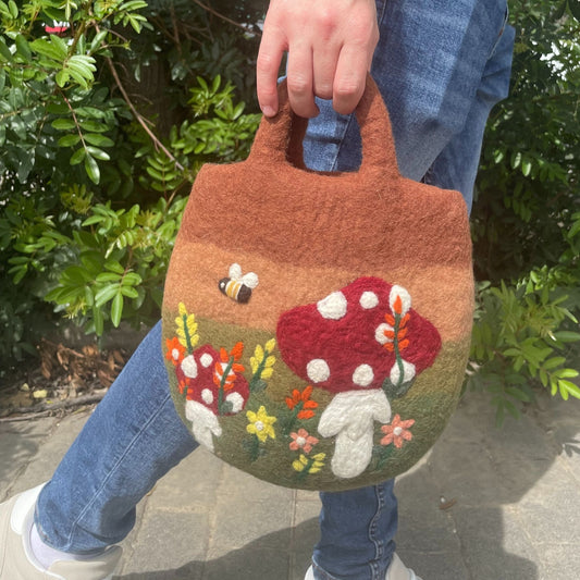 Sac de jardin en feutre pour champignons - 35 x 27 cm