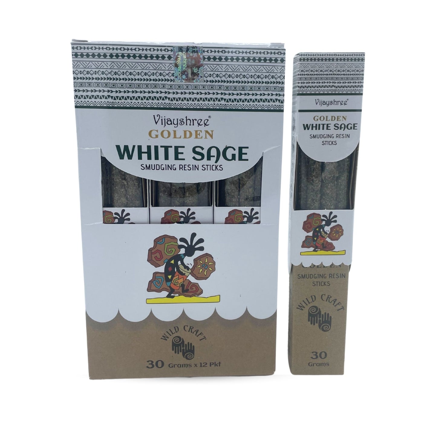 Bâtonnets de résine de sauge blanche dorée 30 g (6 unités)