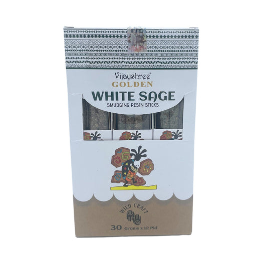 Bâtonnets de résine de sauge blanche dorée 30 g (6 unités)