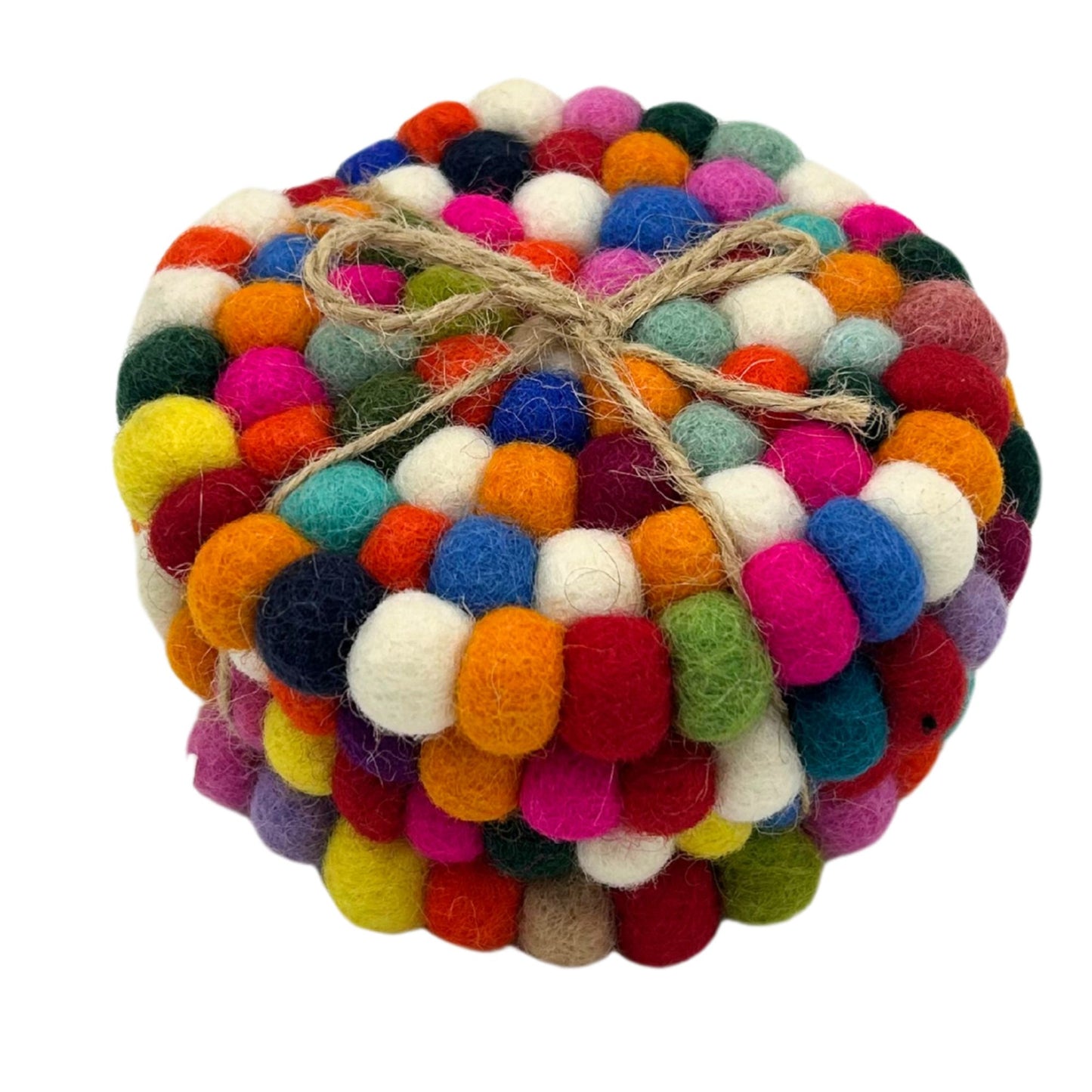 Dessous de verre ronds en feutre de 10 cm, multicolores (lot de 4)