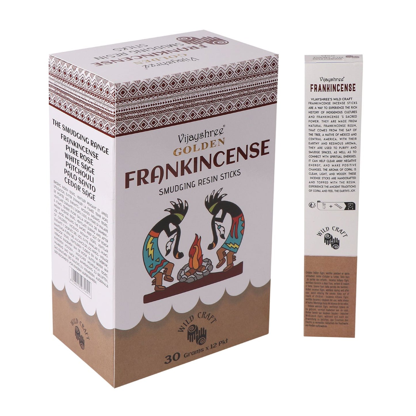 Bâtonnets d'encens dorés en résine pour maculage 30 g (6 unités)