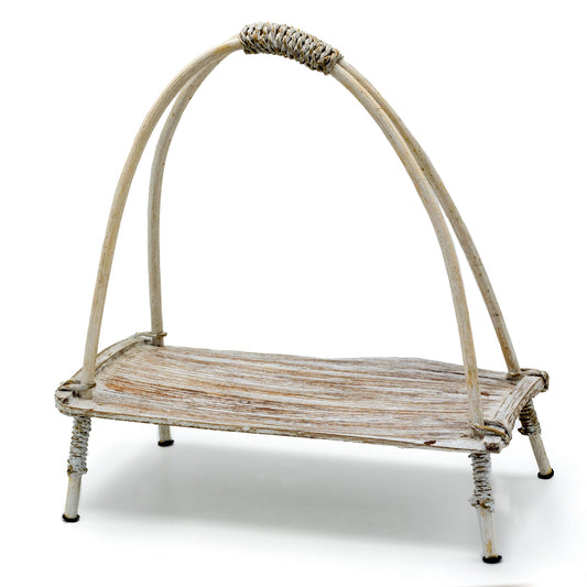 Porte-thé en feuille de cocotier - Finition blanche
