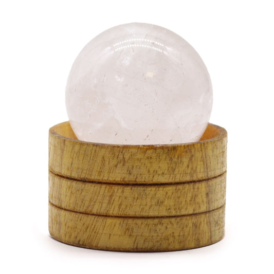 Sphère de cristal de 40 mm – Quartz transparent avec support