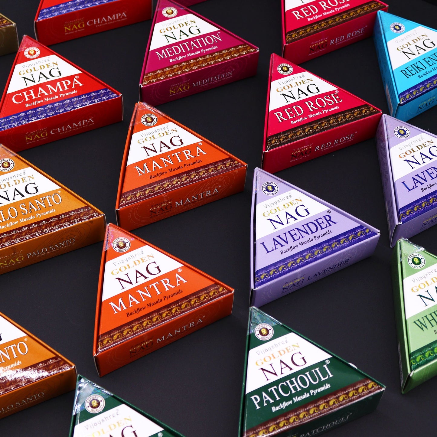 Cônes d'encens Jumbo Gold Nag - Reflux des Sept Chakras 42 g