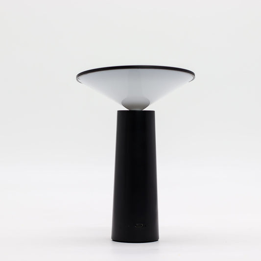 Lámpara táctil - Champiñón negro ajustable - luz con patrón USB (C) - Recargable (2000 vatios)