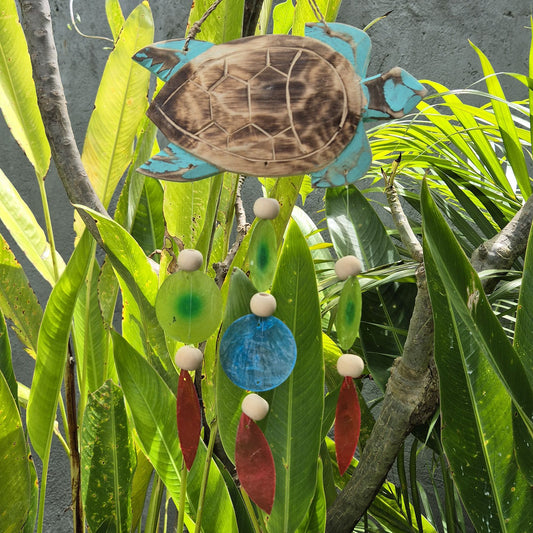 Tortue sculptée en Aqua et Drop