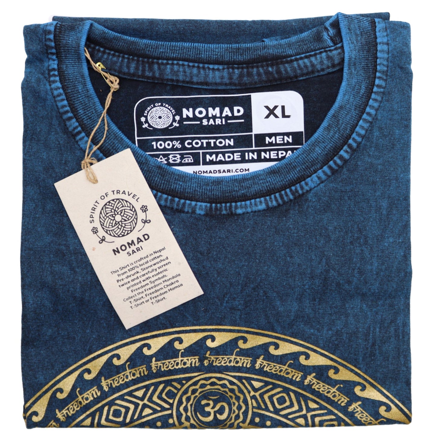 T-shirt Nomad Sari Small - Chakra - Bleu