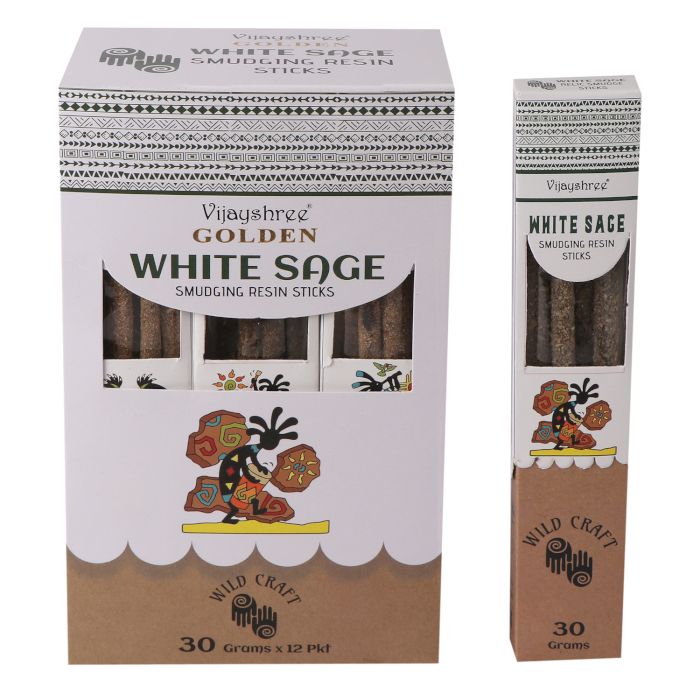 Bâtonnets de résine de sauge blanche dorée 30 g (6 unités)