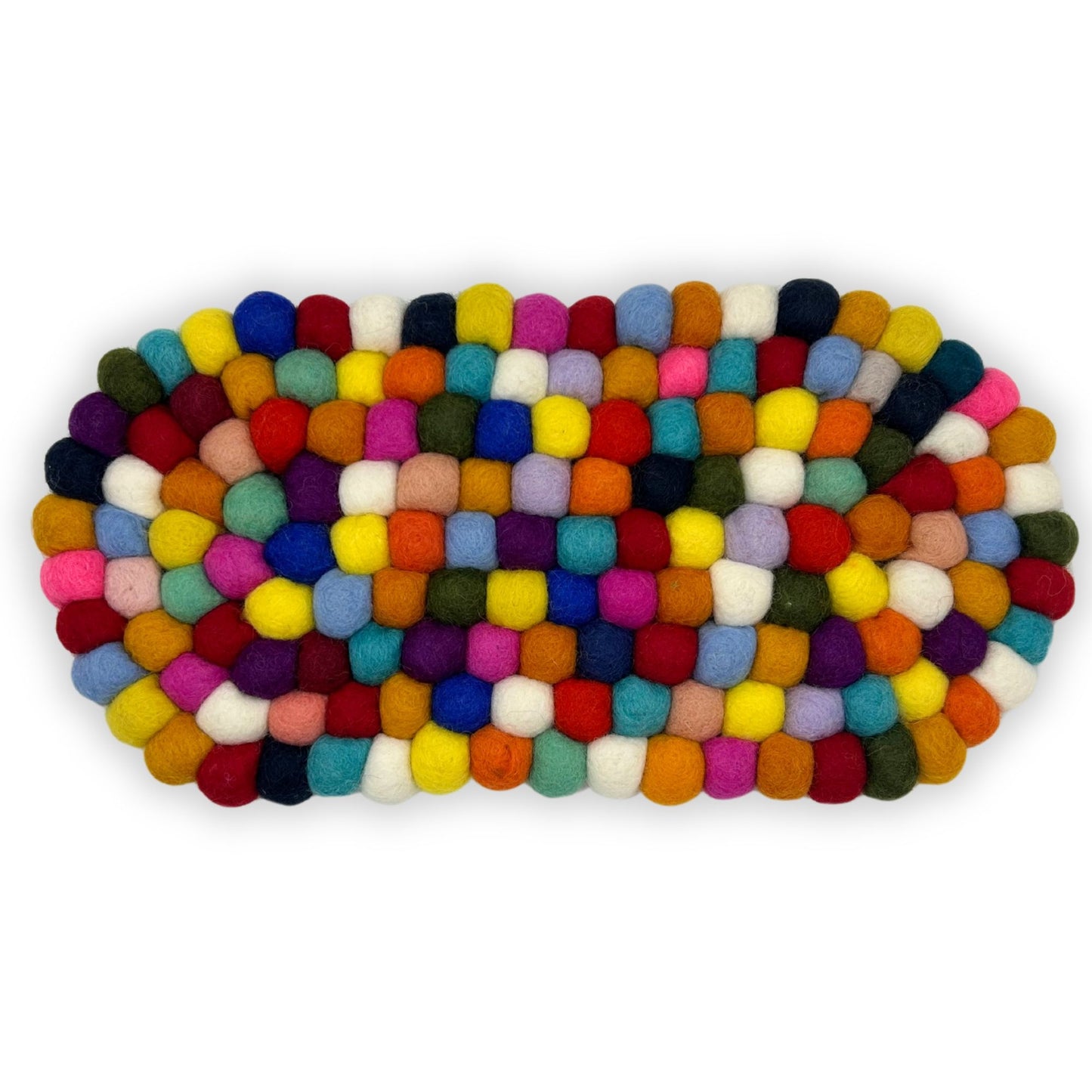 Tapis de table ovale en feutre multicolore - 38 x 18 cm