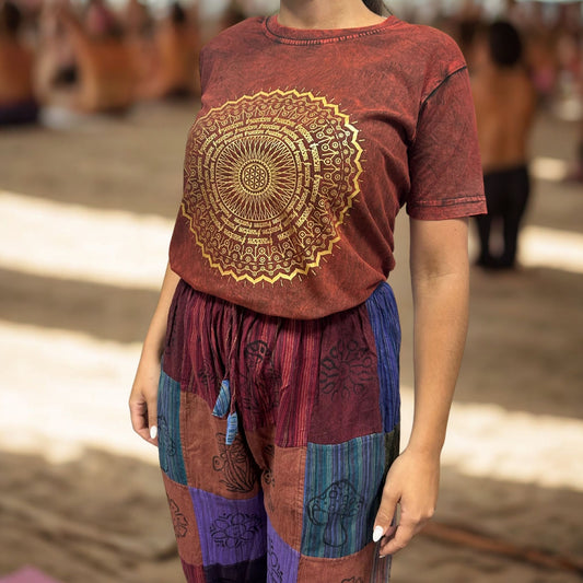 T-shirt oversize Nomad Sari - Chakra - Bordeaux