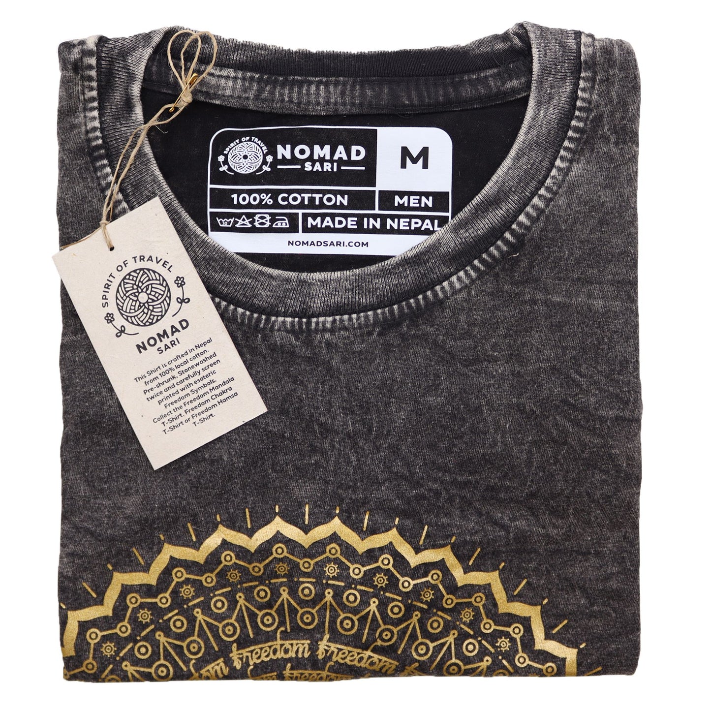 T-shirt Nomad Sari Small - Mandala - Gris foncé