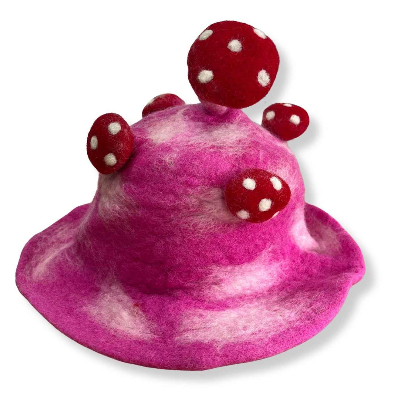 Chapeau melon en feutre - Rose vif