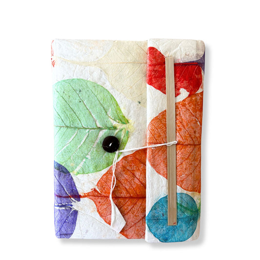 Carnet Lokta moyen – Feuille Bodhi (15 x 12 cm) – 45 feuilles (assortiment)