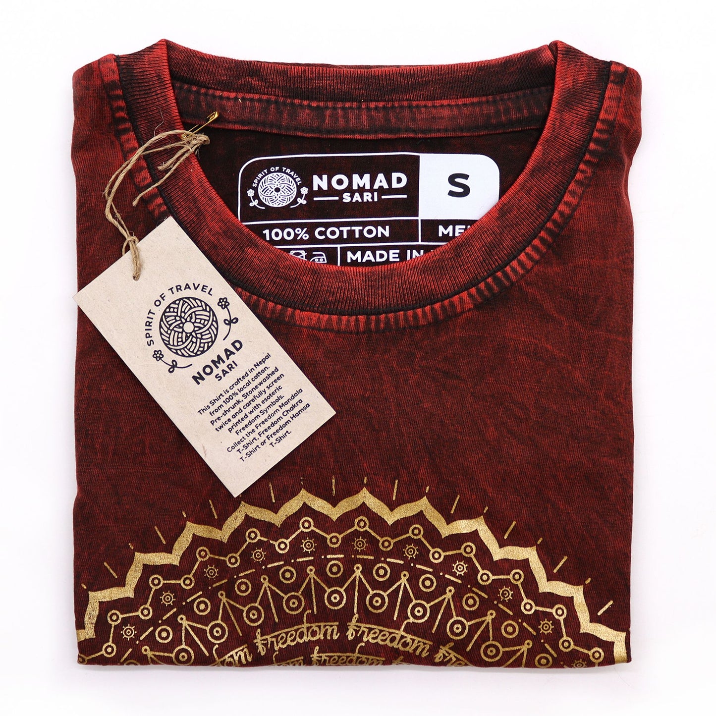 Petit T-shirt Nomad Sari - Mandala - Grenat