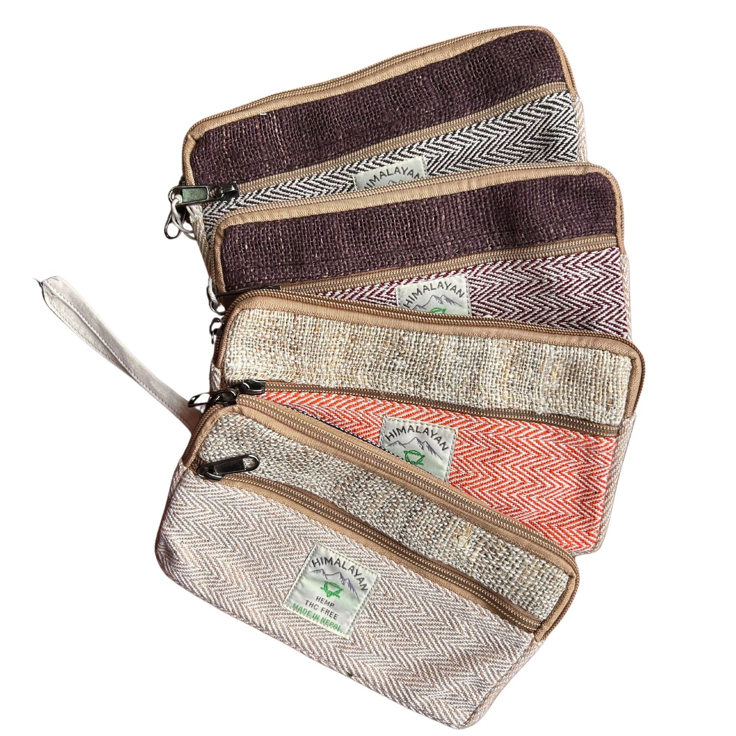 Pochette zippée en chanvre pour téléphone (assortiment)